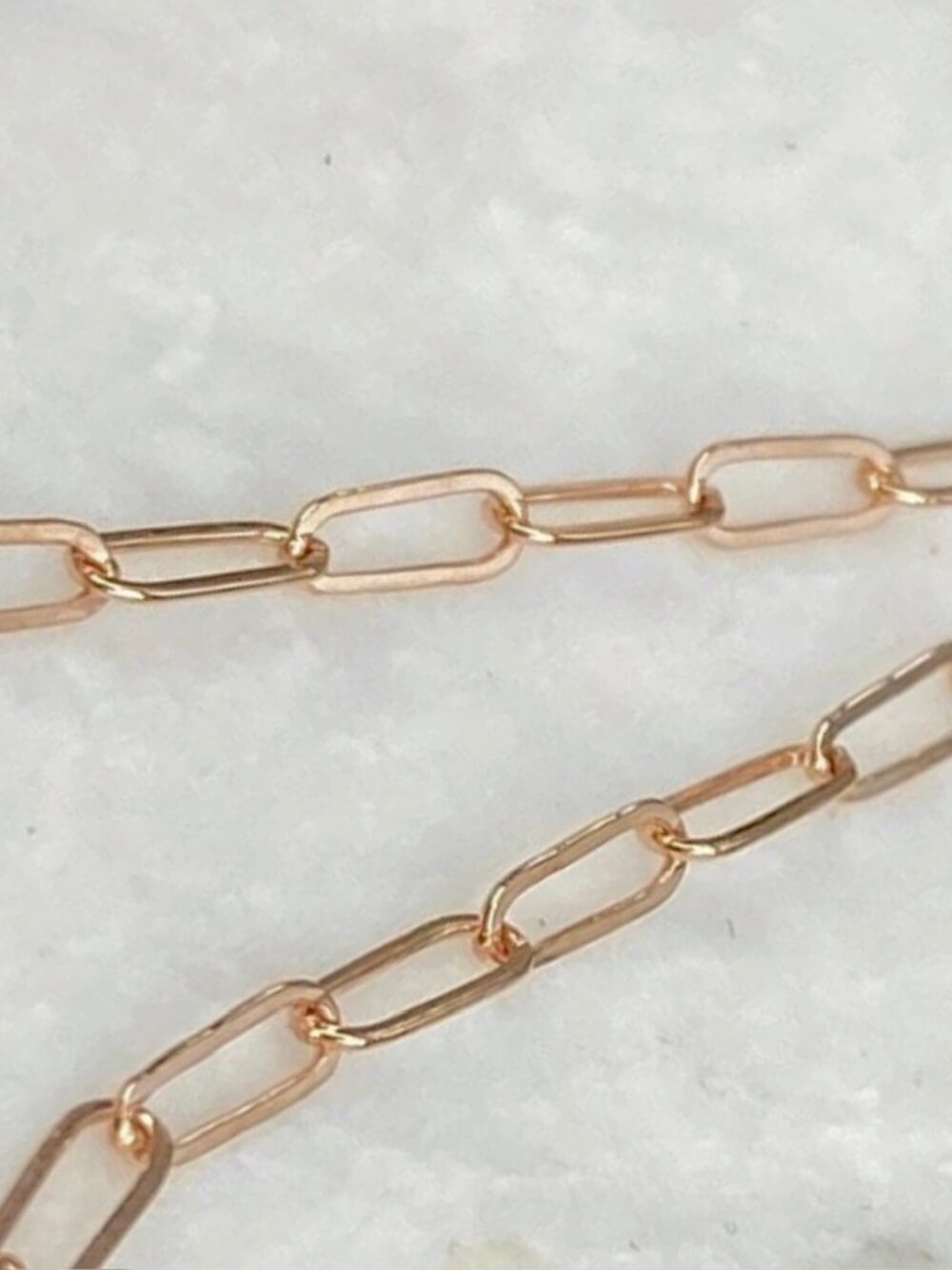 Adjustable Rose Gold Paperclip Chain Necklace Large Link - Picture 4 of 6